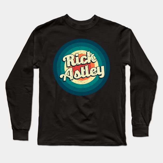Graphic Rick Name Retro Vintage Circle Long Sleeve T-Shirt by Mysterious Astral City
